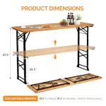 VINGLI 67" Folding Picnic Table with Umbrella Hole