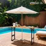 VINGLI 67" Folding Picnic Table with Umbrella Hole