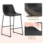 Set of 4 Modern Faux Leather Bar Stools