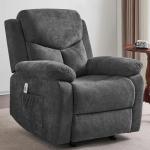 Dark Grey Rocker Recliner Chair with Massage