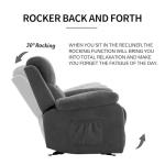 Dark Grey Rocker Recliner Chair with Massage