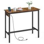 VASAGLE Narrow Bar Table with Charging Station