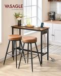 VASAGLE Narrow Bar Table with Charging Station