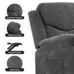 Dark Grey Rocker Recliner Chair with Massage