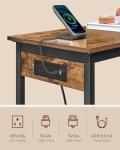 VASAGLE Narrow Bar Table with Charging Station