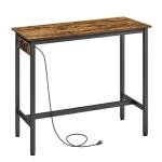 VASAGLE Narrow Bar Table with Charging Station