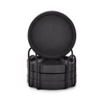 Round Wooden Drink Coasters Set with Holder