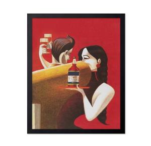 Vintage Liquor Poster - Retro Couple Drinking Print