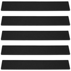 5 Pack Black Rubber Bar Mats for Drinks