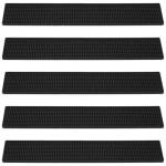 5 Pack Black Rubber Bar Mats for Drinks