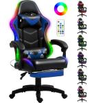 RGB Gaming Chair with Lumbar Massager and Footrest