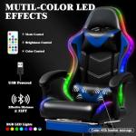 RGB Gaming Chair with Lumbar Massager and Footrest