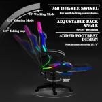 RGB Gaming Chair with Lumbar Massager and Footrest
