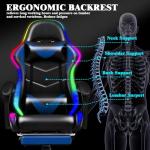 RGB Gaming Chair with Lumbar Massager and Footrest