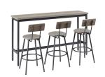 Elevon Industrial Bar Table Set with Stools