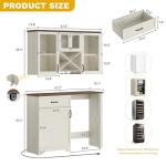 Wall-Mounted Coffee Bar Cabinet with Mini Fridge