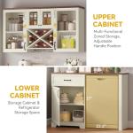 Wall-Mounted Coffee Bar Cabinet with Mini Fridge