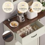 Wall-Mounted Coffee Bar Cabinet with Mini Fridge