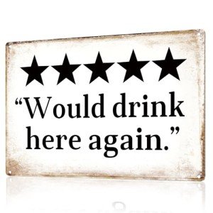 Funny 'Drink Here Again' Metal Bar Sign