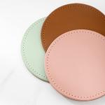 Stylish PU Leather Coaster Set with Holder