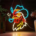 Cowboy Cock Neon Sign for Man Cave Decor