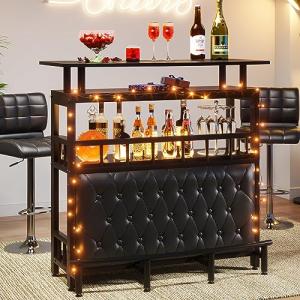 Tribesigns 44-Inch Black Home Bar Unit