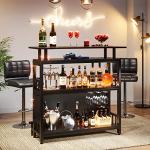 Tribesigns 44-Inch Black Home Bar Unit