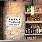 Funny 'Drink Here Again' Metal Bar Sign