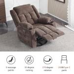 Power Swivel Rocker Recliner with Massage and Heat