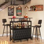 Tribesigns 44-Inch Black Home Bar Unit