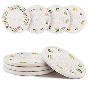 Handmade Braided Drink Coaster Set - 4 Pieces