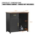Coffee Bar Cabinet with Mini Fridge Space