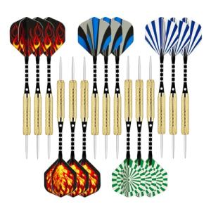 Wolftop 15 Pack Professional Steel Tip Darts Set