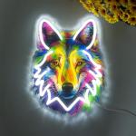 Wolf Neon Sign with Adjustable Brightness for Decor