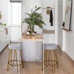 Velvet Round Bar Stools Set of 2 - Gray