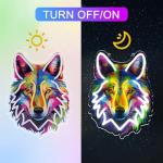 Wolf Neon Sign with Adjustable Brightness for Decor