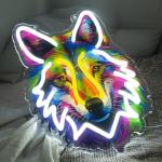 Wolf Neon Sign with Adjustable Brightness for Decor