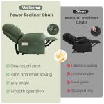 Cozy Green Power Recliner Chair for Small Spaces