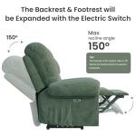 Cozy Green Power Recliner Chair for Small Spaces