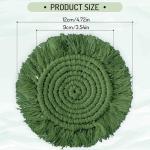 Boho Macrame Coasters - Handmade Green Set