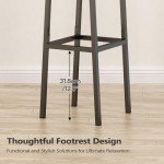 Rustic Brown Tall Bar Stool Set of 2
