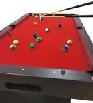 7-Foot Red Felt Pool Table – Red Devil