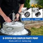 Silver 4” Keg Party Pump with Tap and Hose