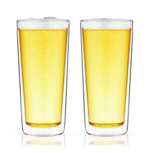 Double Walled Beer Glasses Set of 2