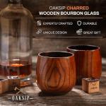 Oaksip Charred Wooden Bourbon Drinking Glass