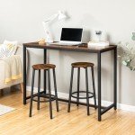 Rustic Brown Bar Stools - Set of 2