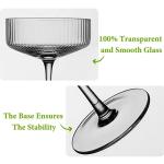 Set of 4 Vintage Ribbed Coupe Glasses