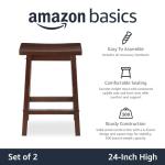 Walnut Saddle-Seat Barstools with Footrest - 24-Inch