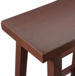 Walnut Saddle-Seat Barstools with Footrest - 24-Inch