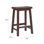 Walnut Saddle-Seat Barstools with Footrest - 24-Inch